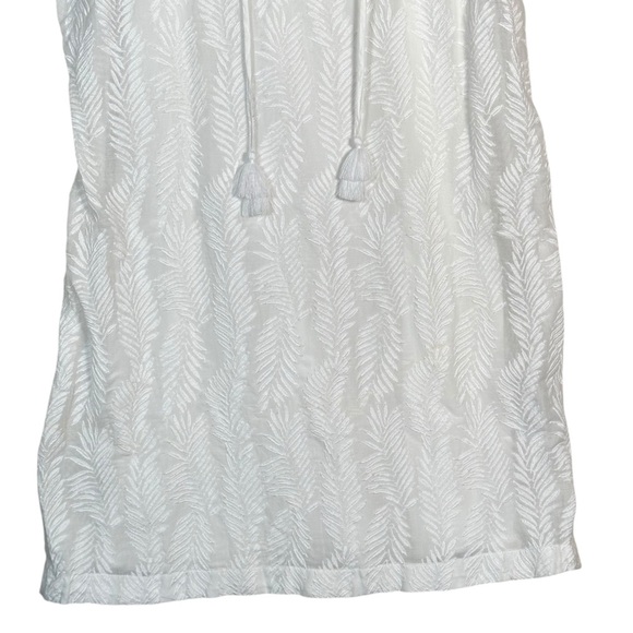 VINEYARD VINES Tasseled Embroidered Palm Tunic Shift Dress - Picture 6 of 11